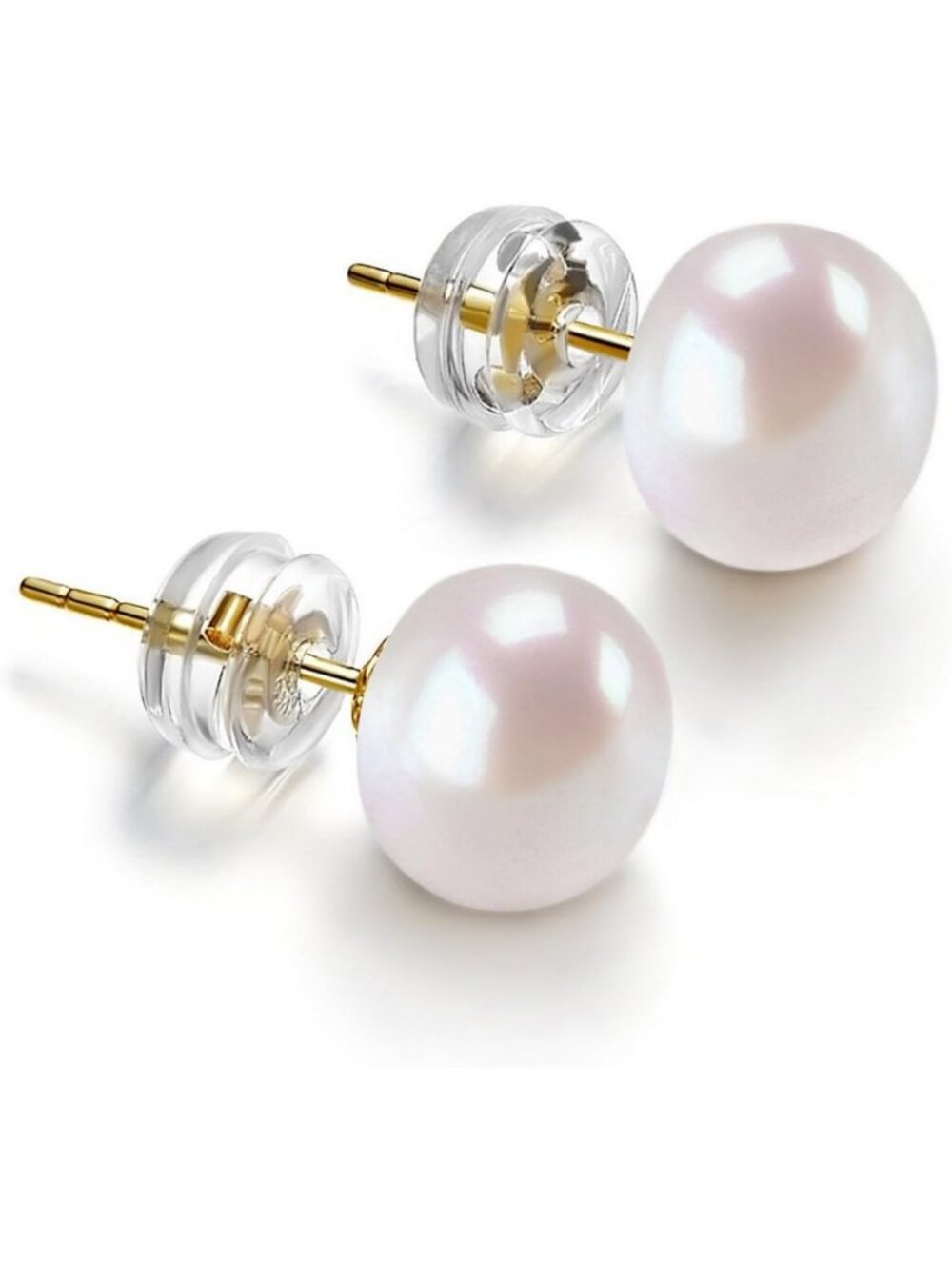 Elegant 14K Gold Freshwater Cultured Pearl Stud Earrings - AAA+ Quality, Chic